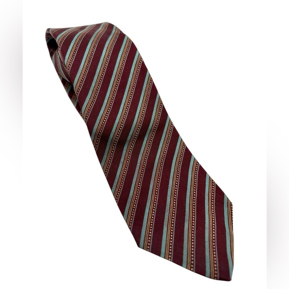 YSL Vintage red and blue stripe Mens tie - Picture 1 of 7